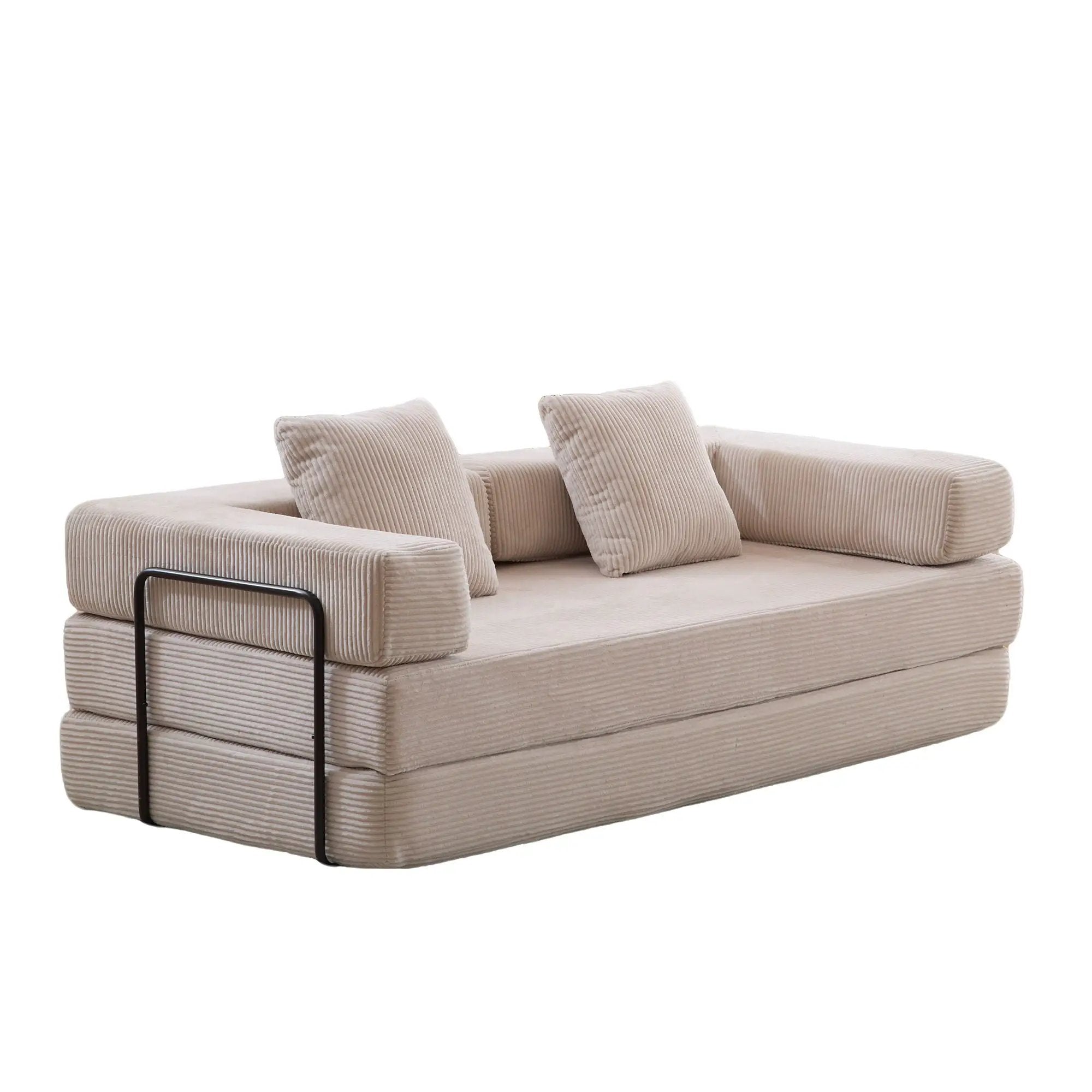 Floor Couch, Convertible Floor Sofa Bed With Pillow Back Support Armrest by HouseOfZazla