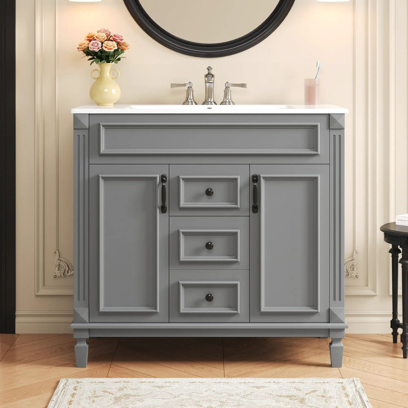Bathroom Vanity With Top Sink, Basin On Cabinet With 2 Soft Closing Doors And 2 Drawers by Unique Piece Furniture