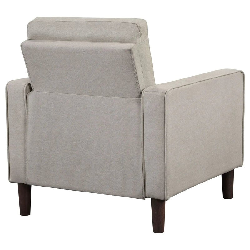 Bowen Upholstered Track Arm Tufted Accent Chair Beige by Unique Piece Furniture