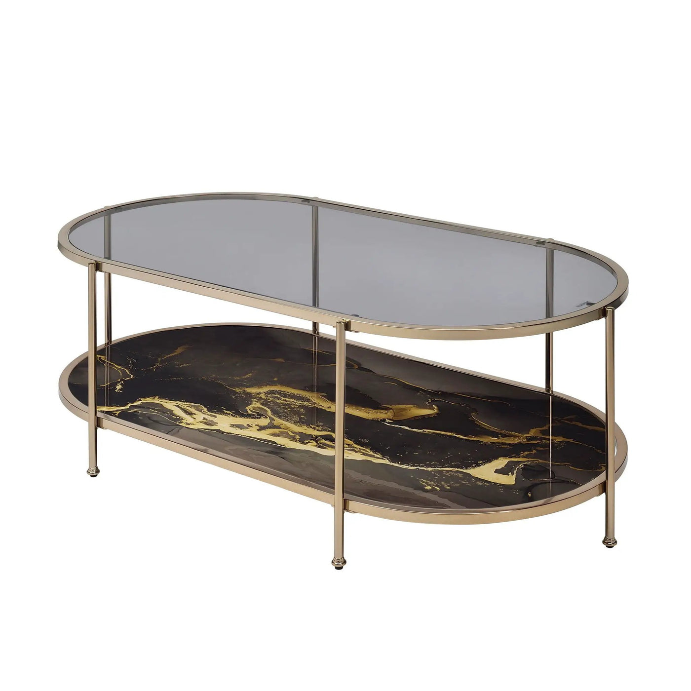 Fiorella Marble Print Glass Table by HouseOfZazla