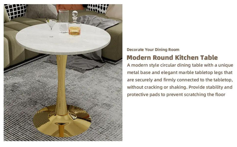 27.6-Inch Round Dining Table by HouseOfZazla