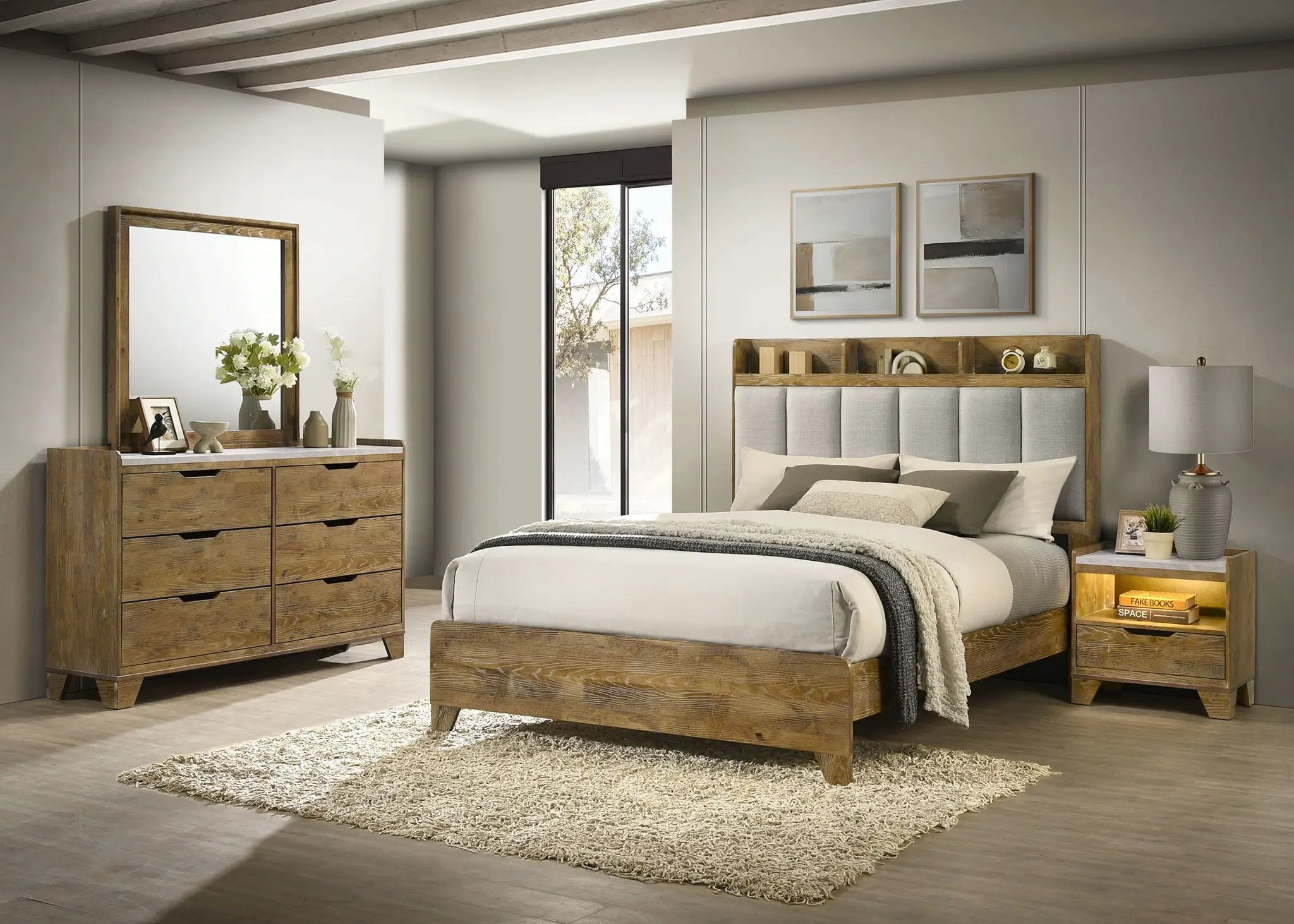 Henderson 4-piece Queen Bedroom Set Medium Oak by Unique Piece Furniture