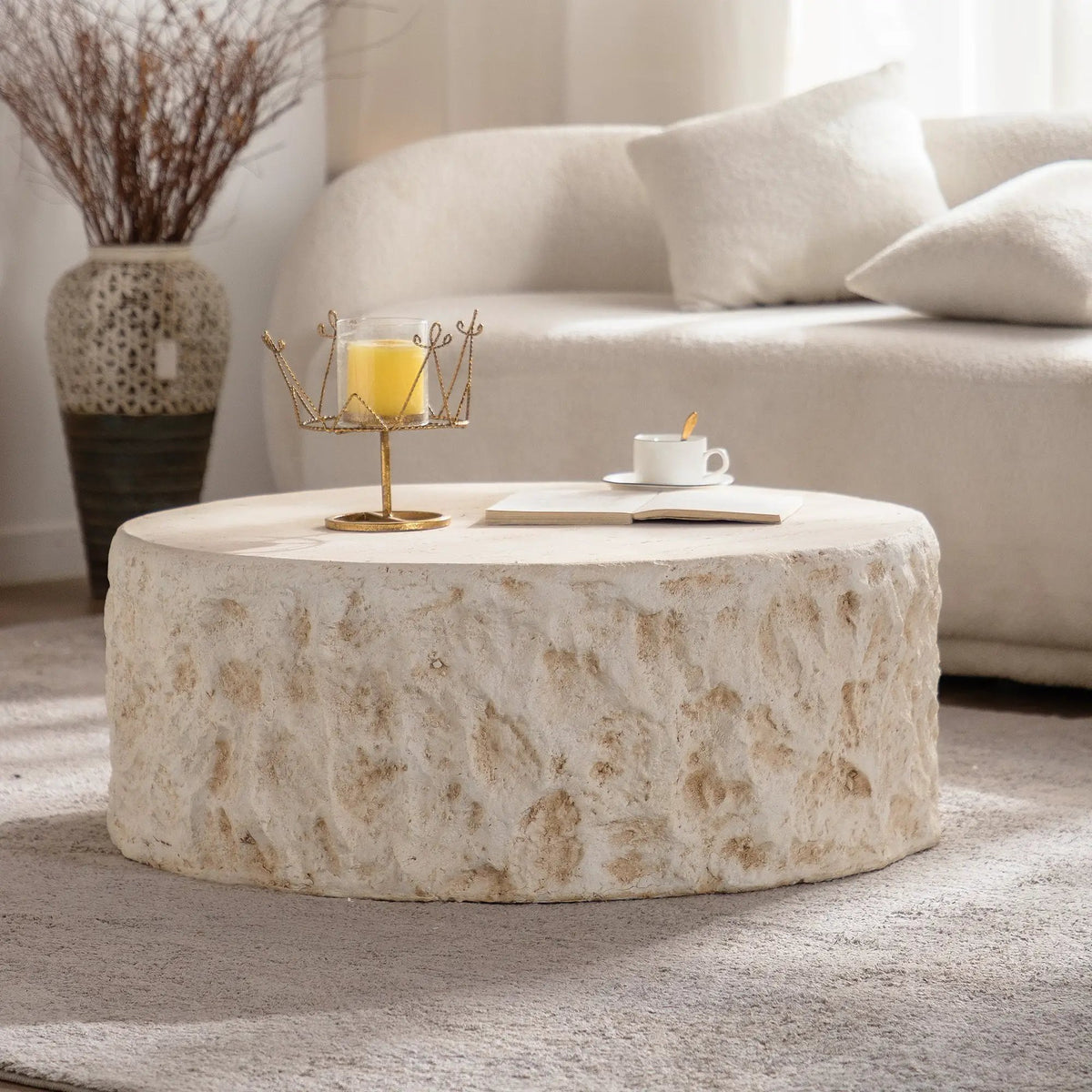 MgO Mid-Century Round Centre Coffee Table by HouseOfZazla