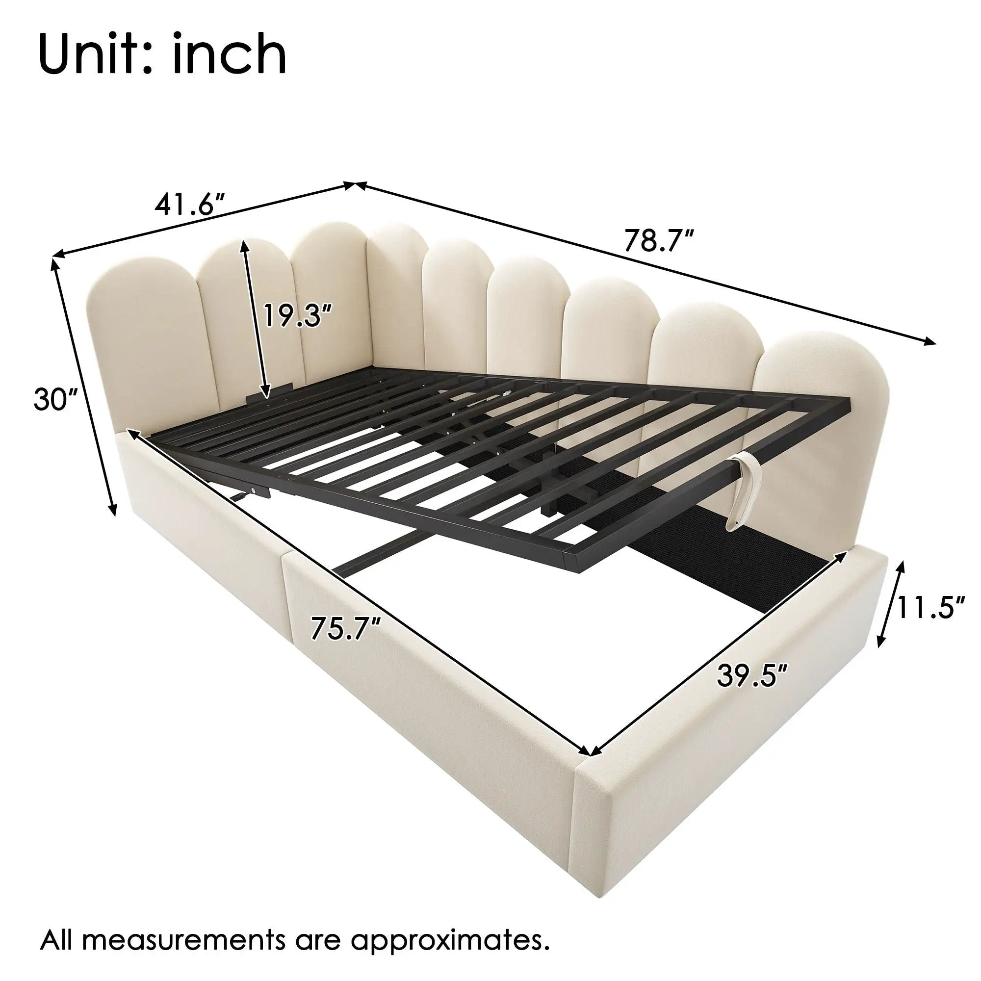 Upholstered Daybed With Metal Slatted Base by HouseOfZazla