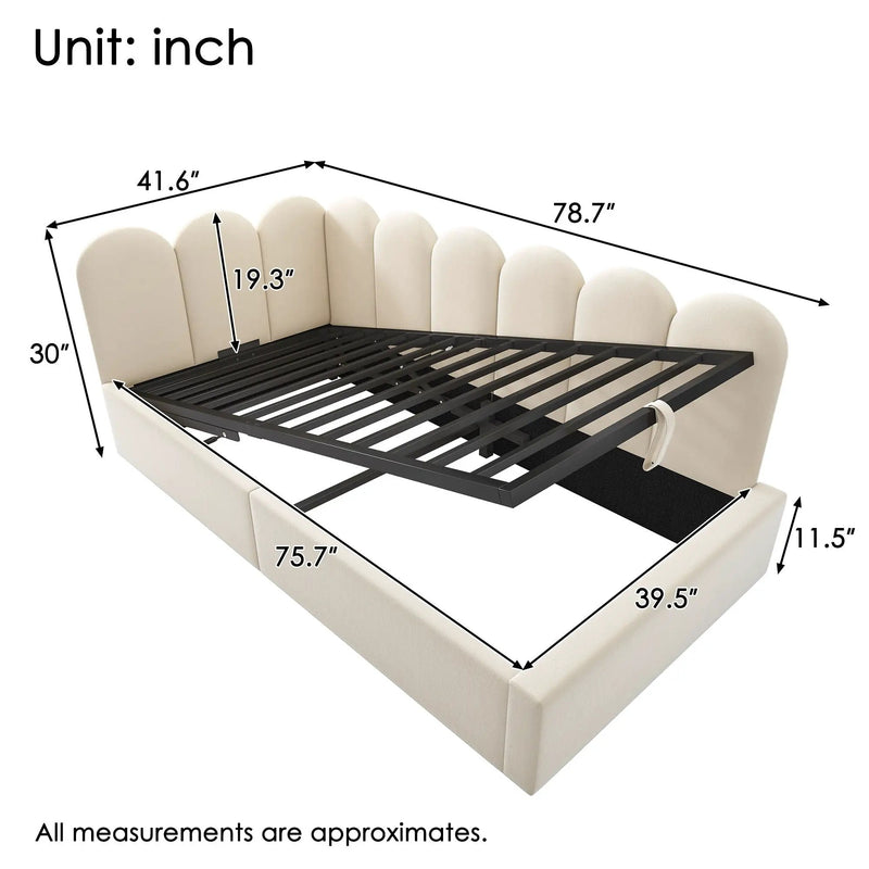 Upholstered Daybed With Metal Slatted Base by HouseOfZazla