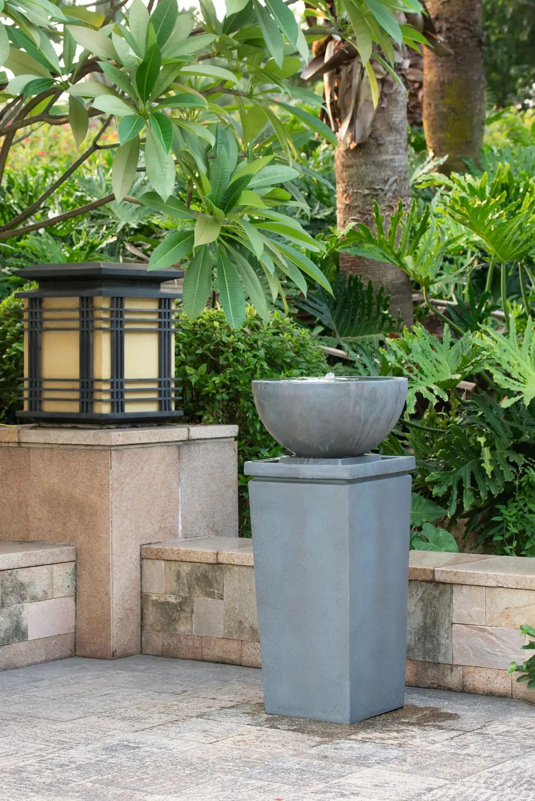 Zen Bowl Water Fountain, Outdoor Bird Feeder / Bath Fountains, Relaxing Water Feature For Garden by Unique Piece Furniture