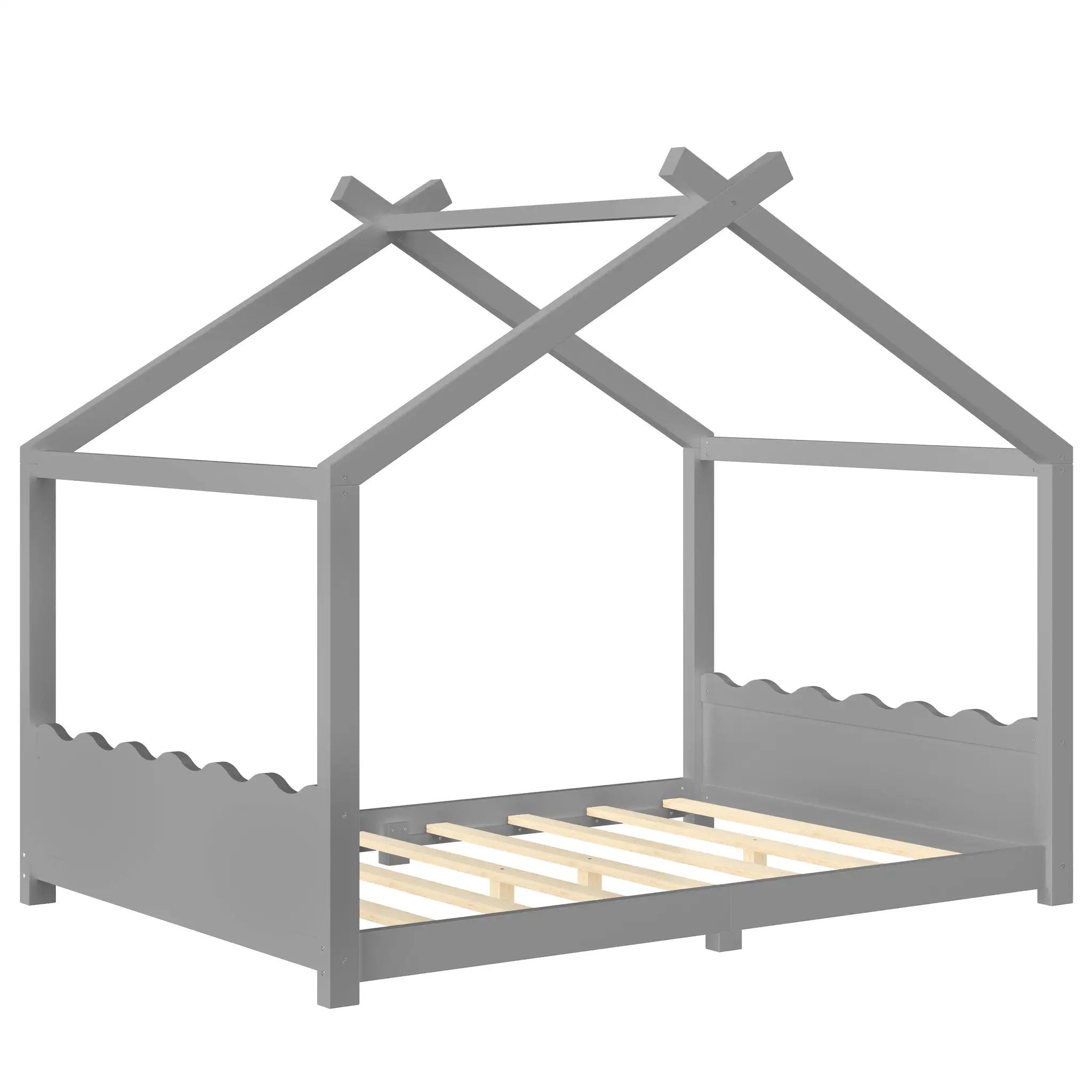 Full House Floor Bed with Support Slats by HouseOfZazla