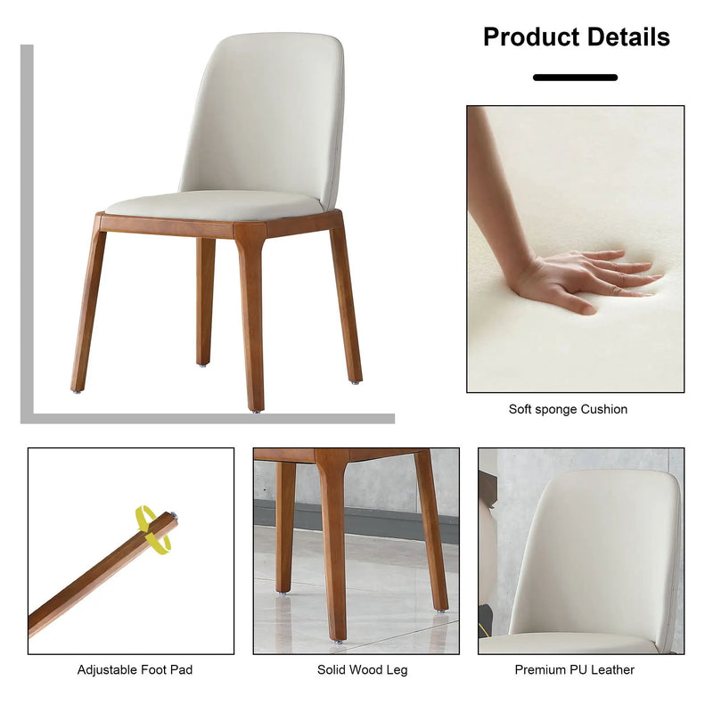 Modern Dining Chairs, Wooden Legs (Set of 2) - Gray by Unique Piece Furniture