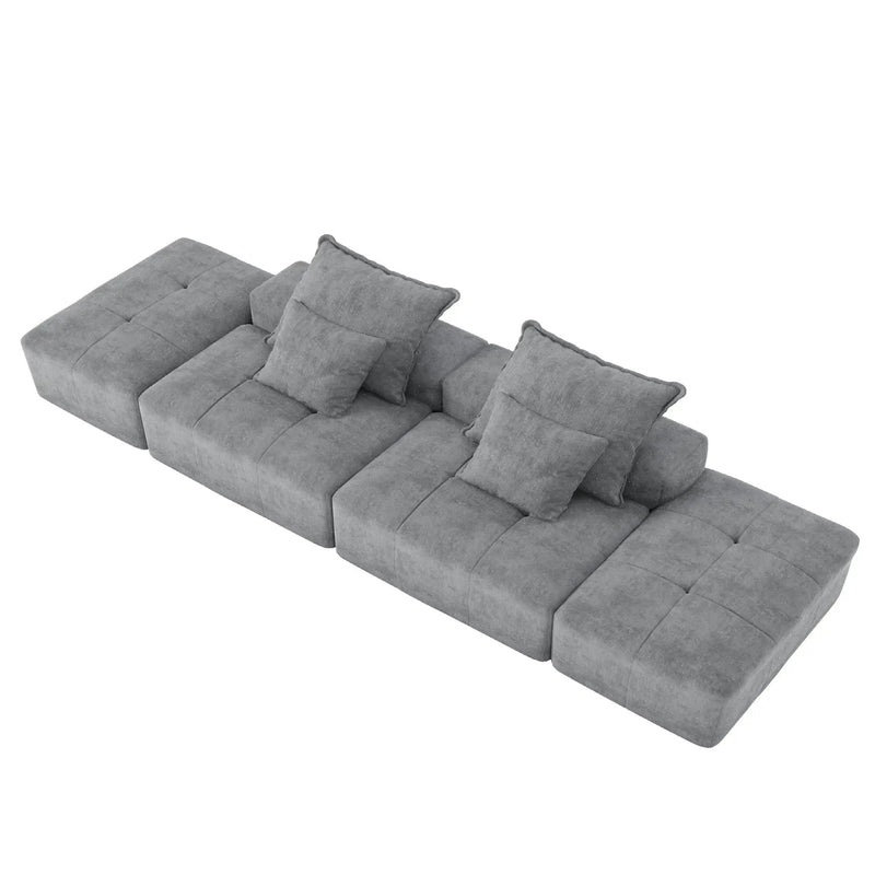 Modern Oversized DIY Combination Modular Sectional Sofa With Pillows by HouseOfZazla
