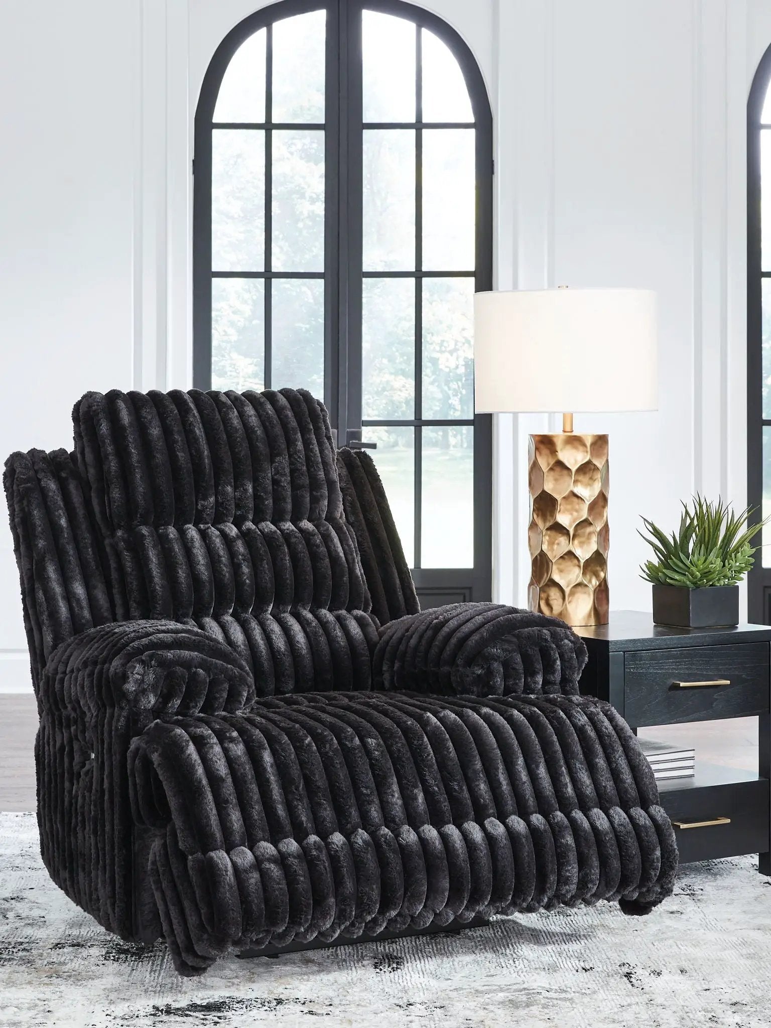 Rhine Falls - Zero Wall Power Recliner - Onyx by Unique Piece Furniture