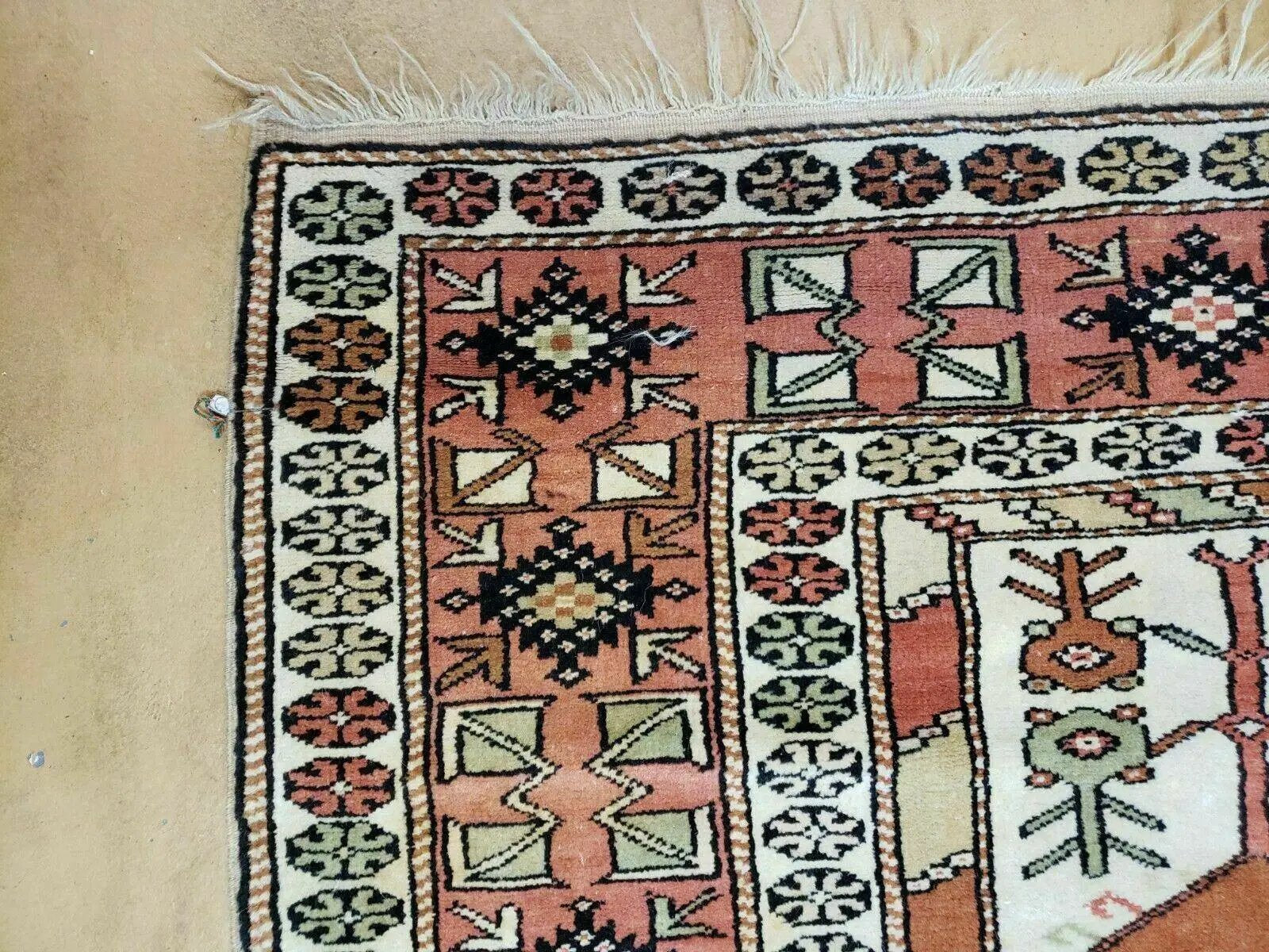 4' X 7' Antique Handmade Turkish Melas Oushak Wool Rug by Jewel Rugs