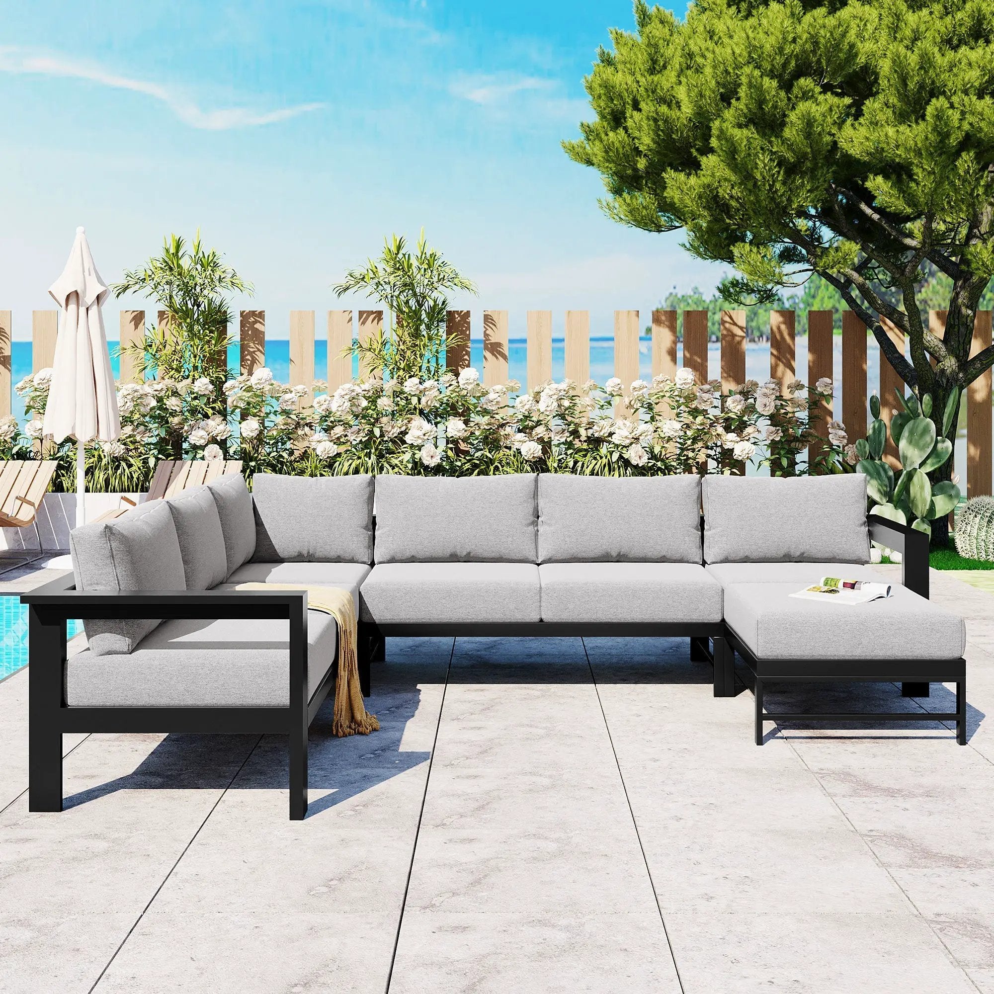 U_Style U-Shaped Outdoor Sectional Sofa Set by HouseOfZazla