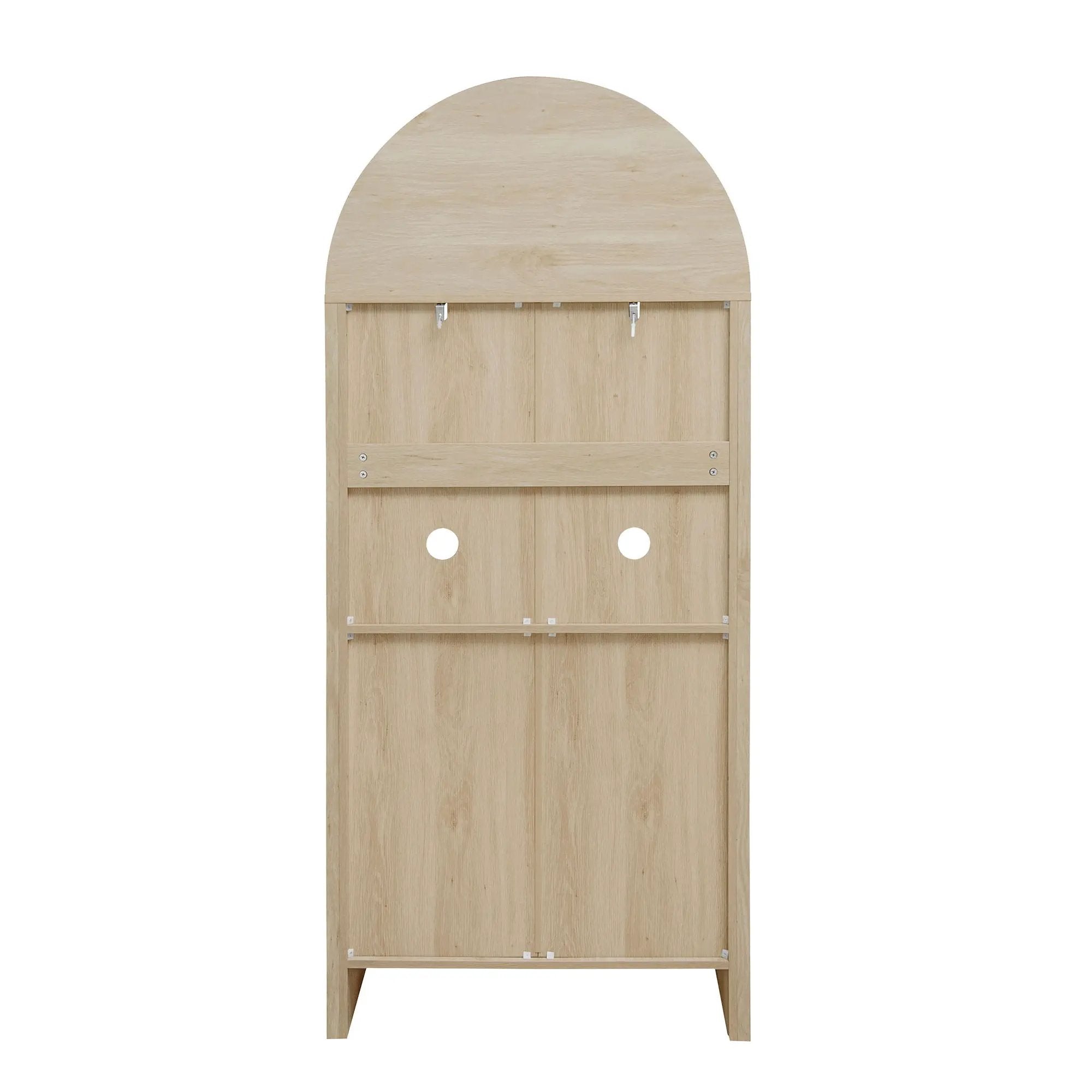 Arched Kitchen Pantry, Modern Farmhouse Wood Kitchen Storage Cabinets, Arched Storage Display Cabinet With Adjustable Shelves, Versatile Cupboard For Kitchen, Dining Room, Living Room - Natural by HouseOfZazla