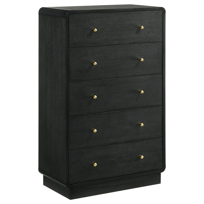 Cavelle 5-drawer Chest of Drawers Black by Unique Piece Furniture
