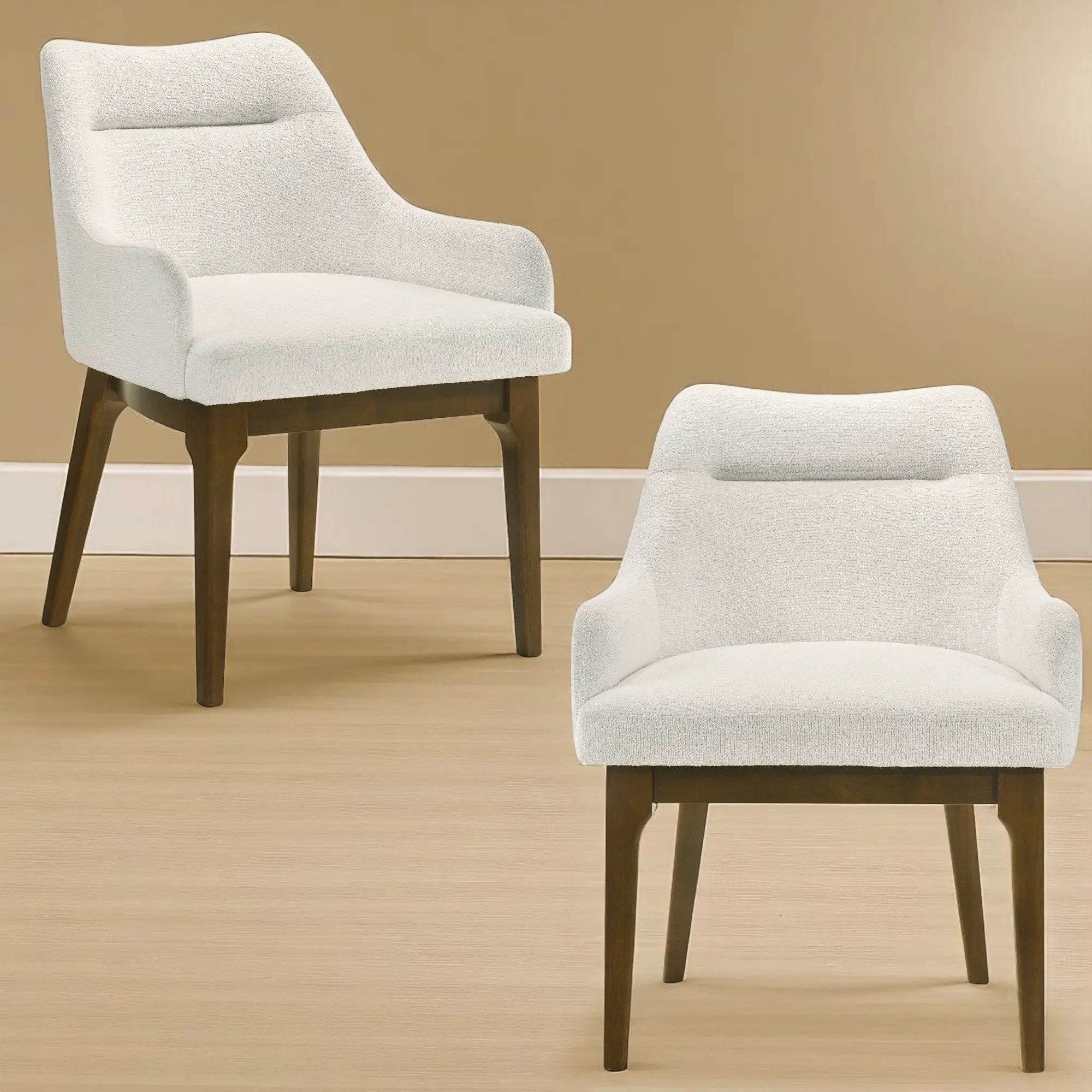 Kasha - Side Chair (Set of 2) - Beige / Oak by HouseOfZazla
