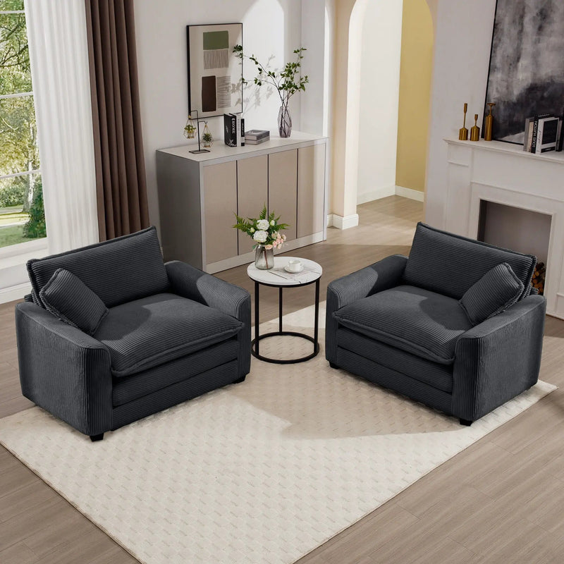 Modern Classic Fabric Single Chair Deep Seat Sofa With Pillow by Unique Piece Furniture
