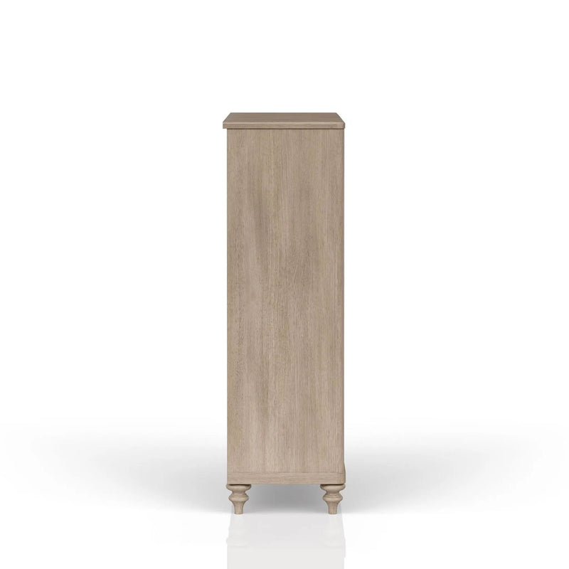 Queen Canopy Bedroom Set With A 2 Drawer Nightstand A Dresser With Poster Mirror And A Door Chest - Sand by HouseOfZazla