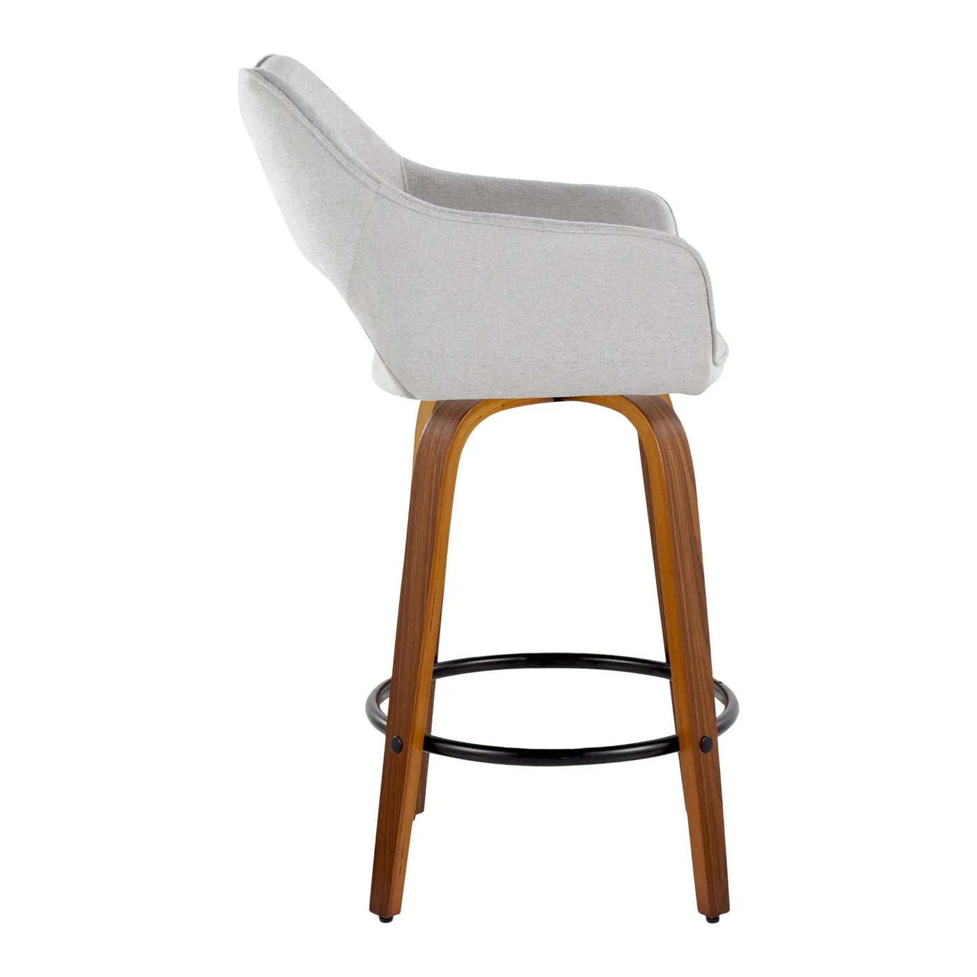 Mustang - Contemporary Fixed Height Counter Stool With Swivel With Round Footrest (Set of 2) by HouseOfZazla