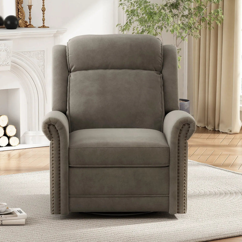360 Degrees Swivel Manual Rocking Recliner with Adjustable Backrest by HouseOfZazla