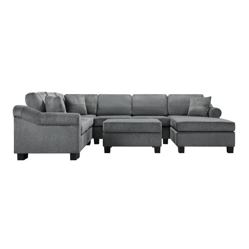 Contemporary U - Shaped Sectional Sofa With Movable Storage Ottoman by HouseOfZazla