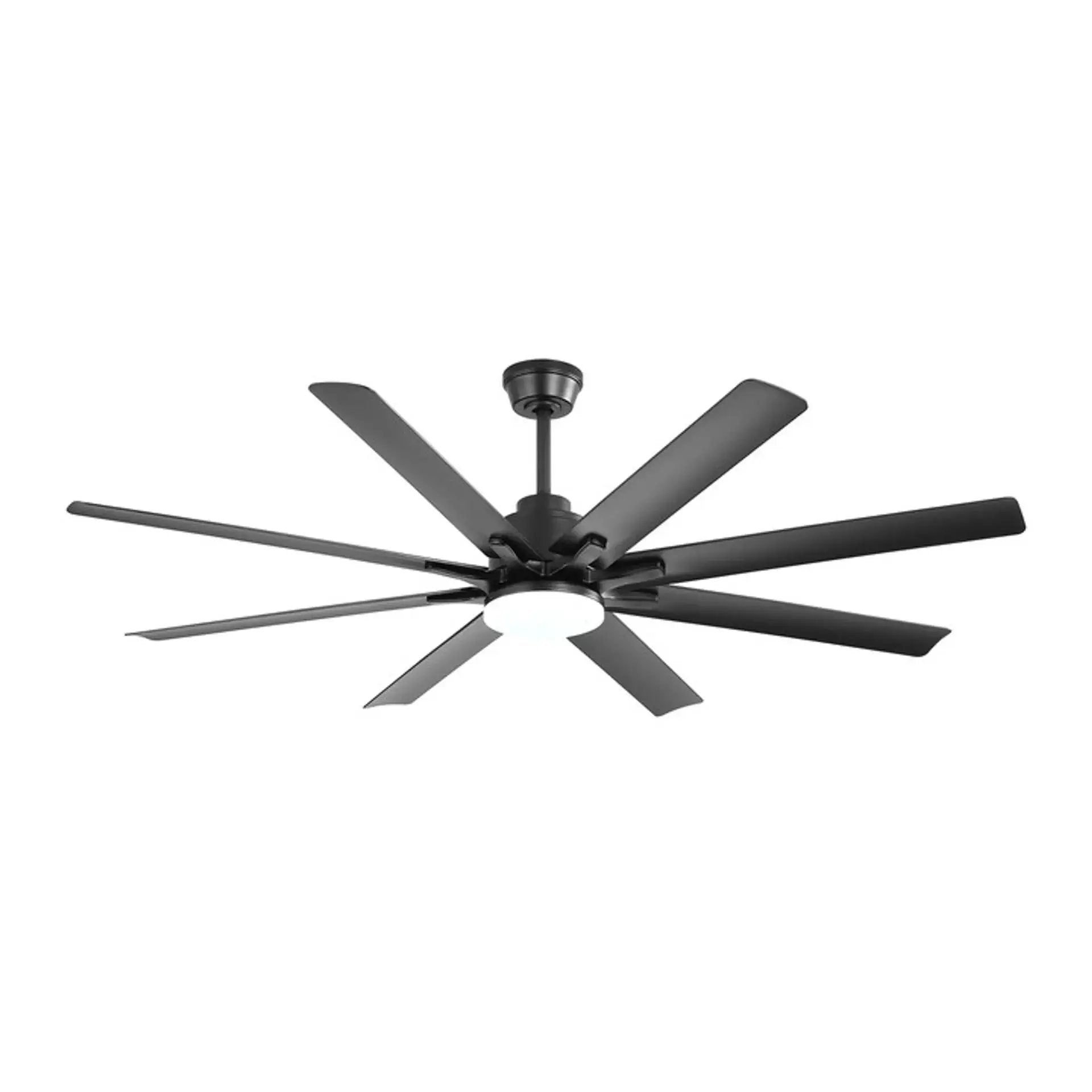 Ceiling Fan With Dimmable LED Light, 8 Blades, Smart Remote Control, Reversible DC Motor For Home Office And Living Spaces - Matte Black by Unique Piece Furniture