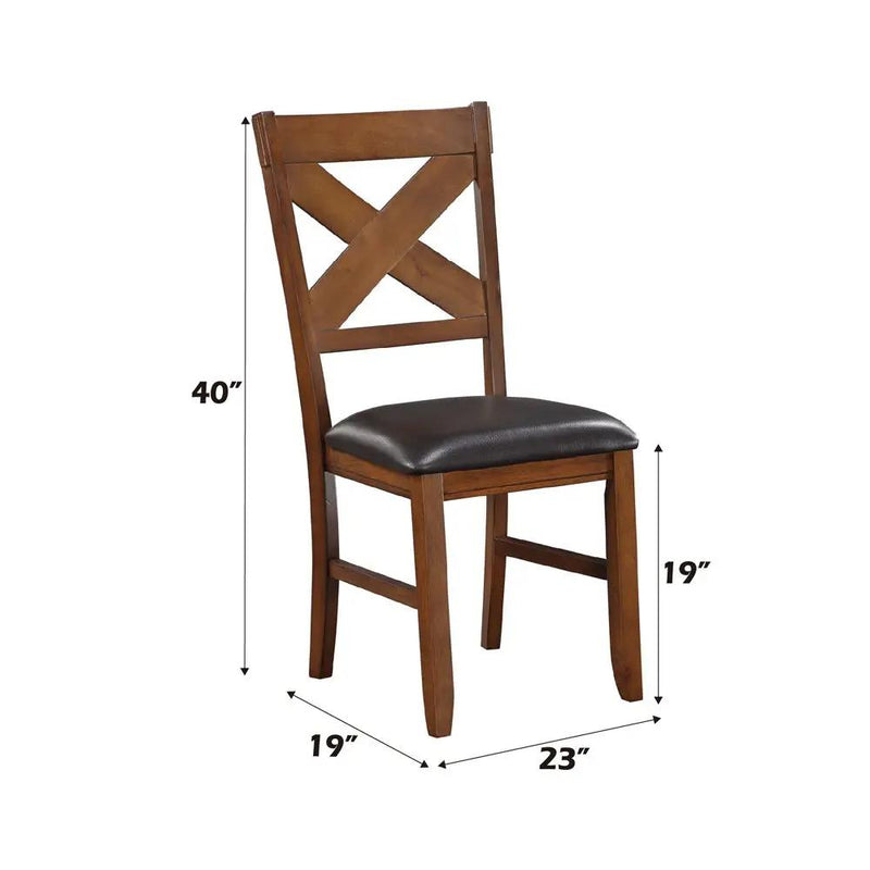 Apollo - Side Chair (Set of 2) - Espresso Synthetic Leather & Walnut by Unique Piece Furniture
