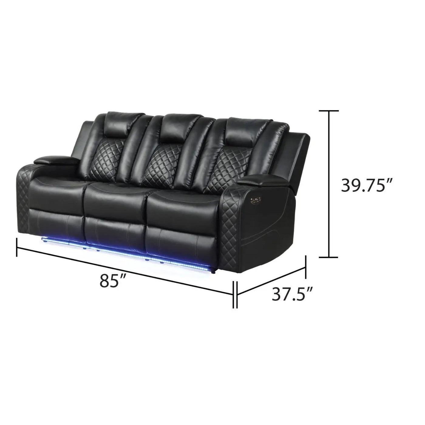 Benz - LED & Power Recliner With Adjustable Headrests And Ambient LED Lighting by HouseOfZazla