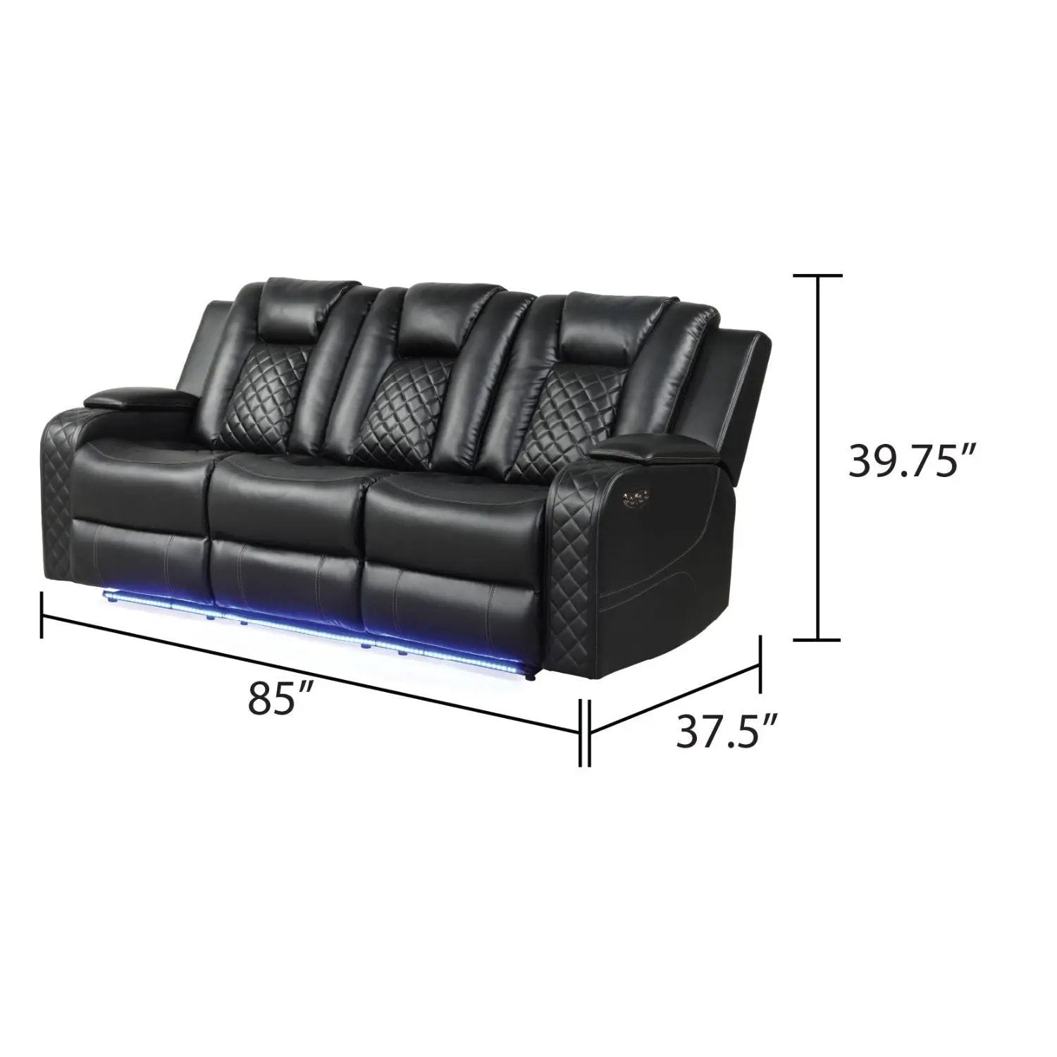 Benz - LED & Power Recliner With Adjustable Headrests And Ambient LED Lighting by HouseOfZazla