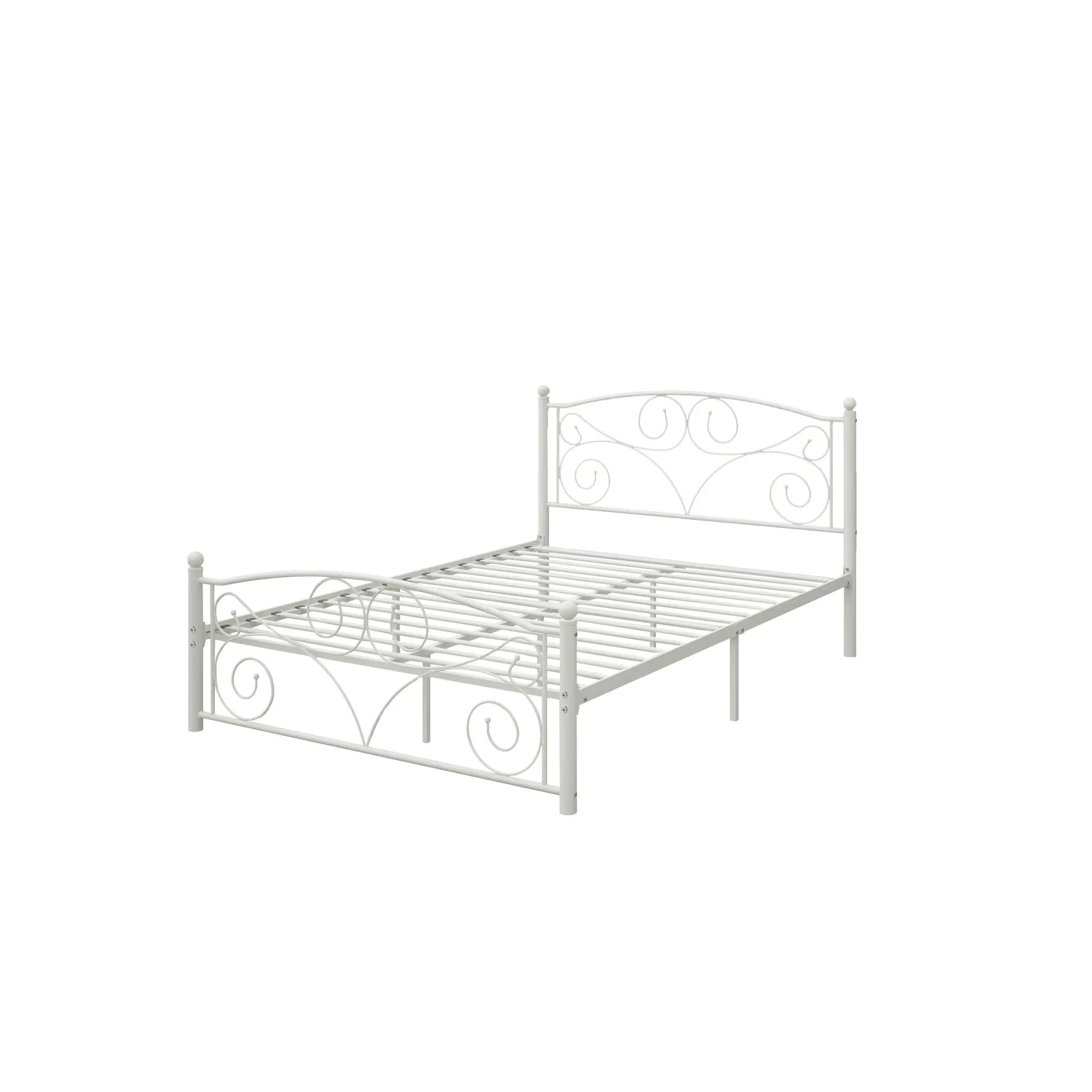 Unique Flower Sturdy System Metal Bed Frame With Headboard And Footboard by Unique Piece Furniture