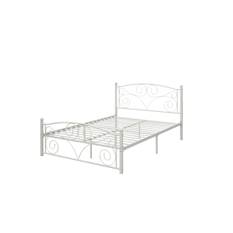 Unique Flower Sturdy System Metal Bed Frame With Headboard And Footboard by HouseOfZazla