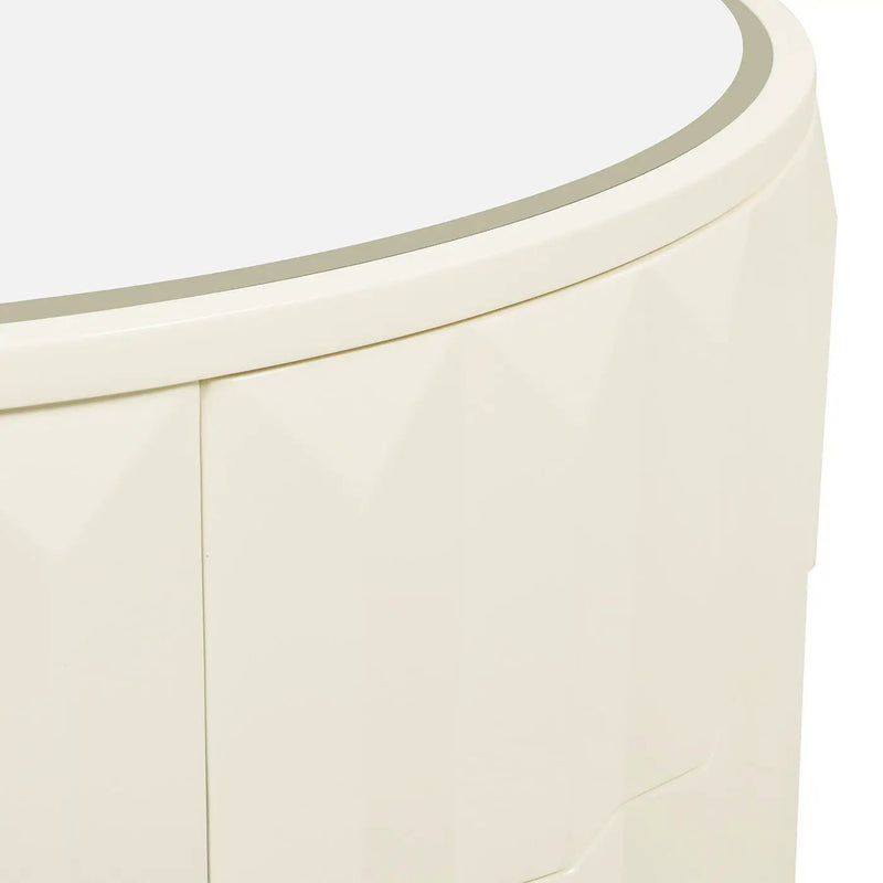 Facino - Round Storage Coffee Table - White Birch by HouseOfZazla
