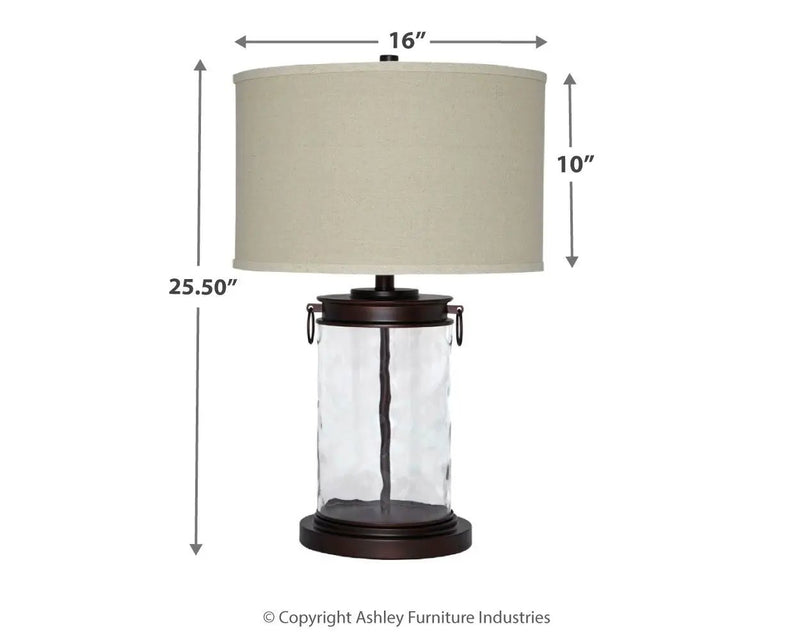 Tailynn - Glass Table Lamp - Clear / Bronze Finish by Unique Piece Furniture