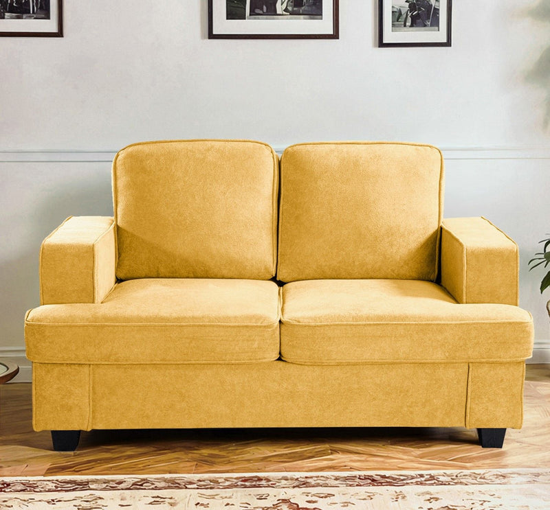Modern Loveseat, Comfortable 2 Seater Couch With Deep Seating, Loose Back Cushions, Wide Arms by HouseOfZazla