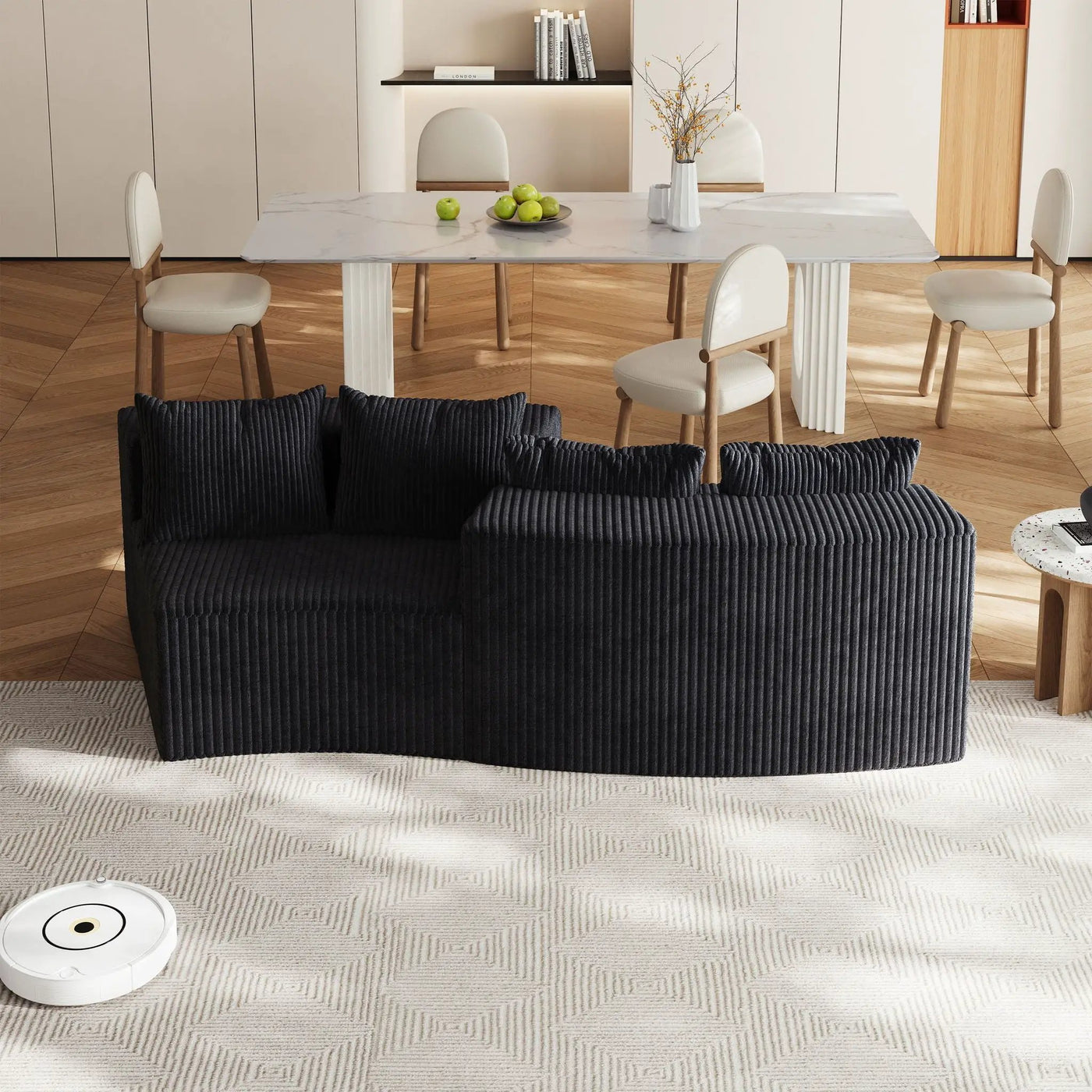 Curved Sectional Sofa With 4 Pillows, Modular Semi Circular Design by HouseOfZazla