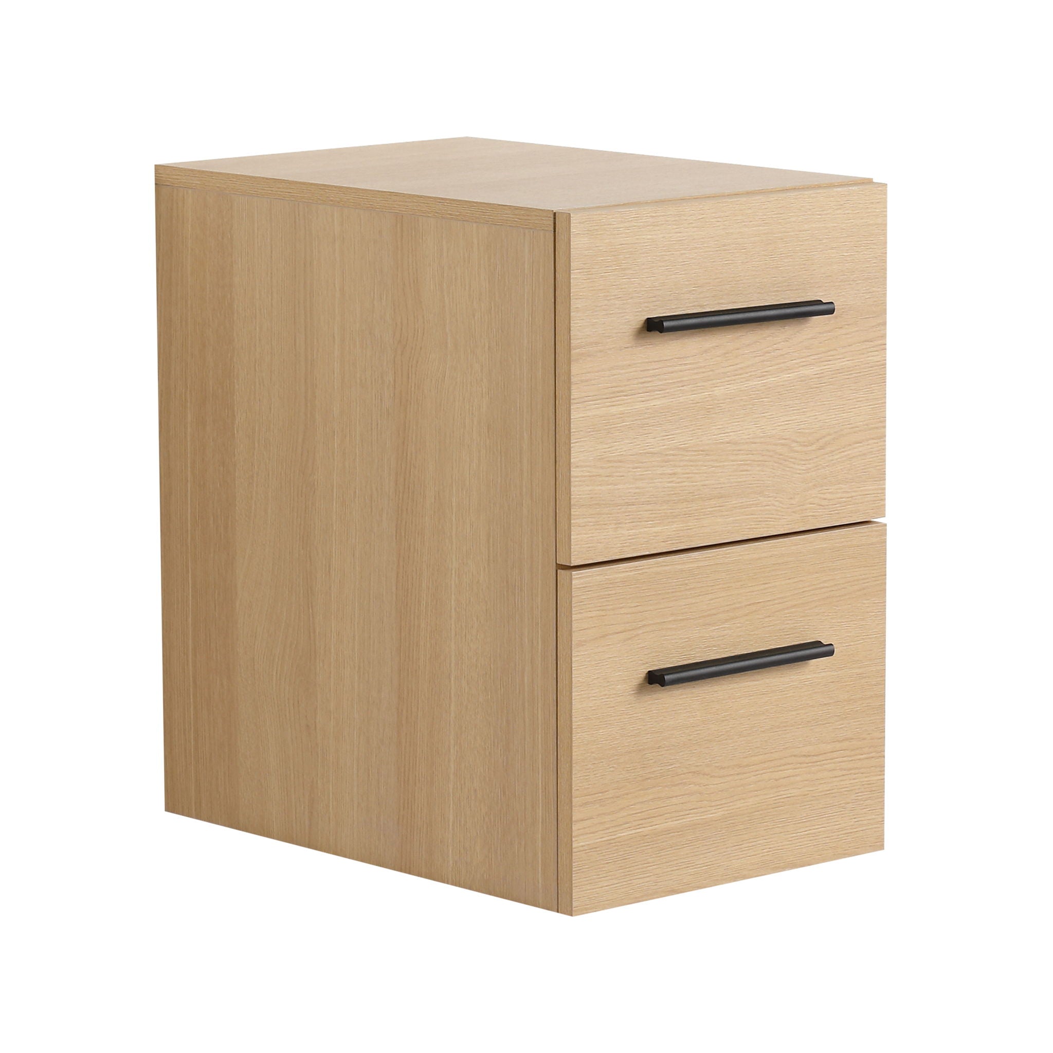 Floating Bathroom Vanity Drawer Base, Wall Mounted Storage With 2 Drawers - Light Oak by HouseOfZazla