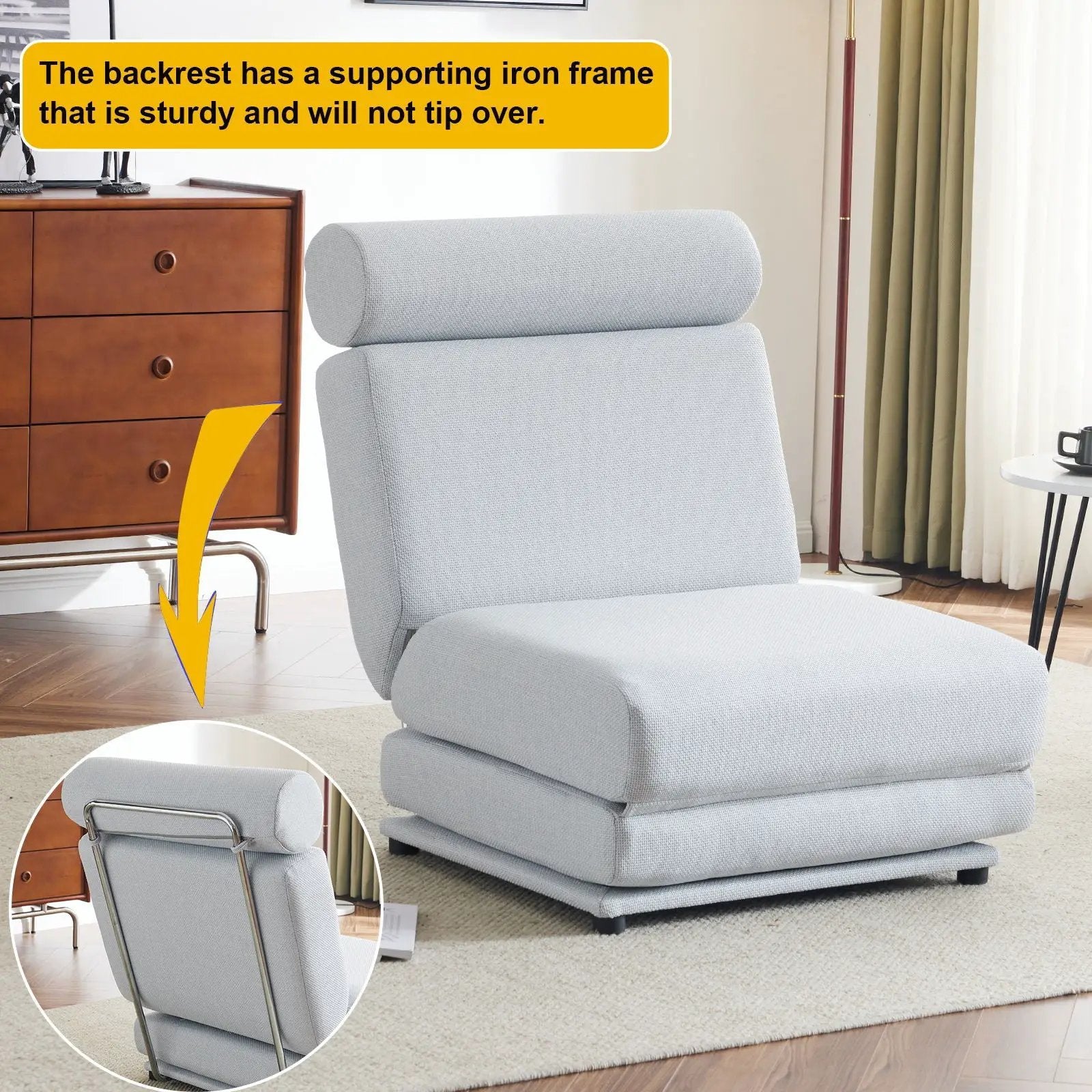 Foldable Single Chair Sofa Bed With Pillow, Easy To Store, Breathable And Wearable by Unique Piece Furniture