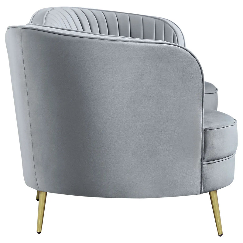 Sophia 2-piece Upholstered Channel Tufted Sofa Set Grey by Unique Piece Furniture