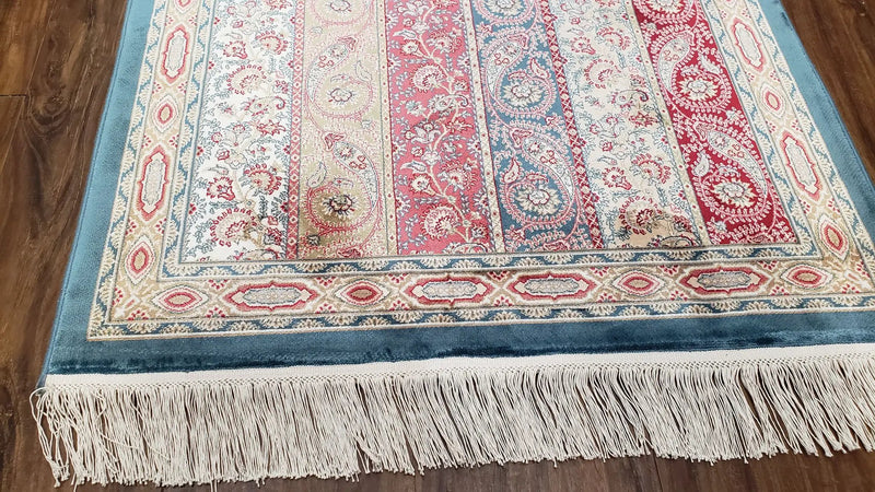 Paisley Pattern Silk Rug, Boteh Design, All Silk Accent Rug, Oriental Carpet, Very Detailed, 2' 8" x 4' 1", New, Bamboo Silk by Jewel Rugs