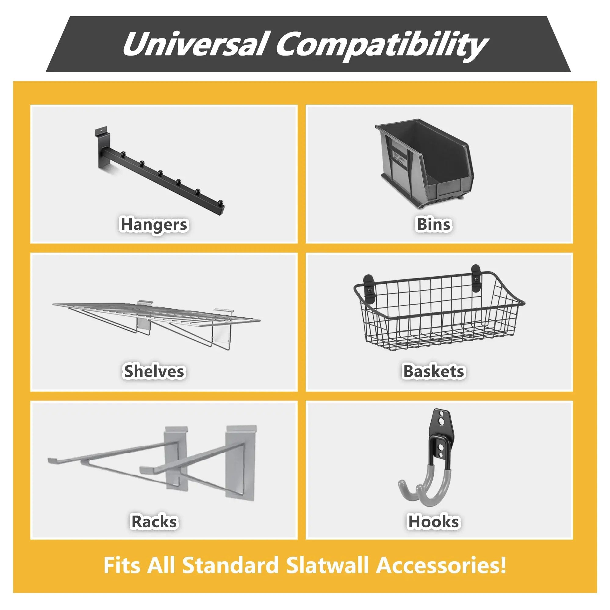 Heavy Duty PVC Slatwall Garage Organizer, 8ft x 4ft by HouseOfZazla