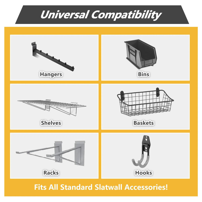 Heavy Duty PVC Slatwall Garage Organizer, 8ft x 4ft by HouseOfZazla