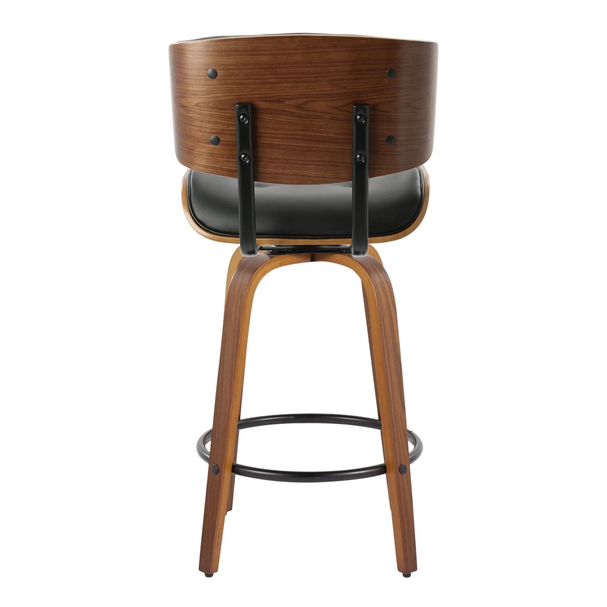 Lombardi - Mid-Century Modern Fixed Height Counter Stool With Swivel With Round Footrest (Set of 2) by Unique Piece Furniture