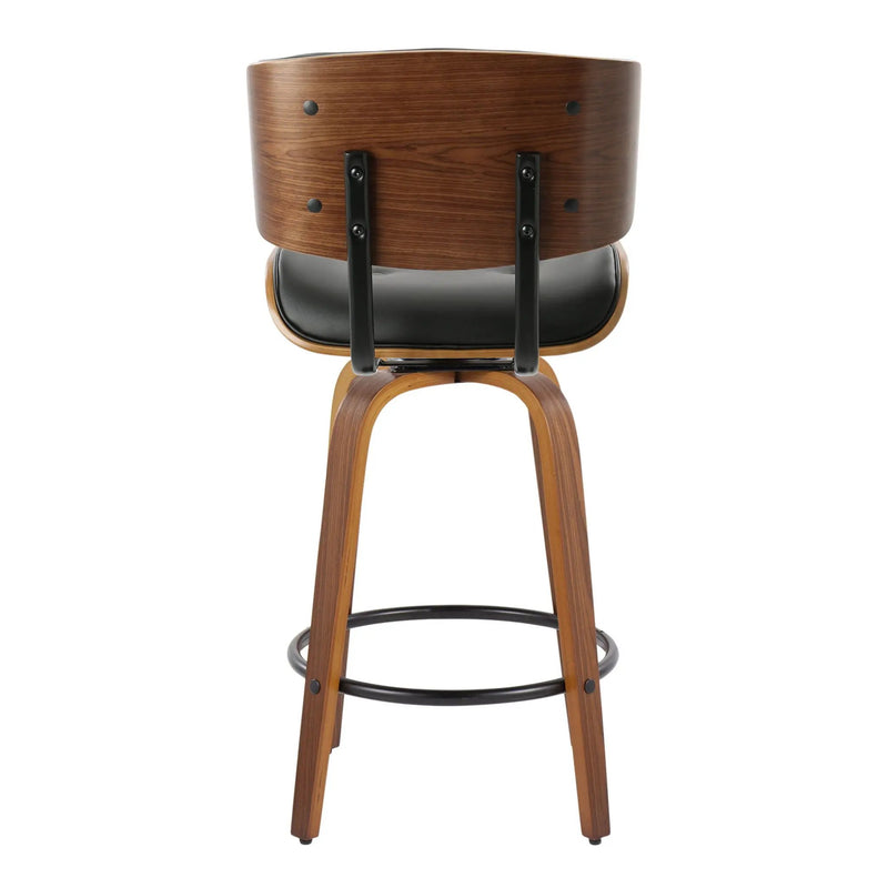 Lombardi - Mid-Century Modern Fixed Height Counter Stool With Swivel With Round Footrest (Set of 2) by Unique Piece Furniture