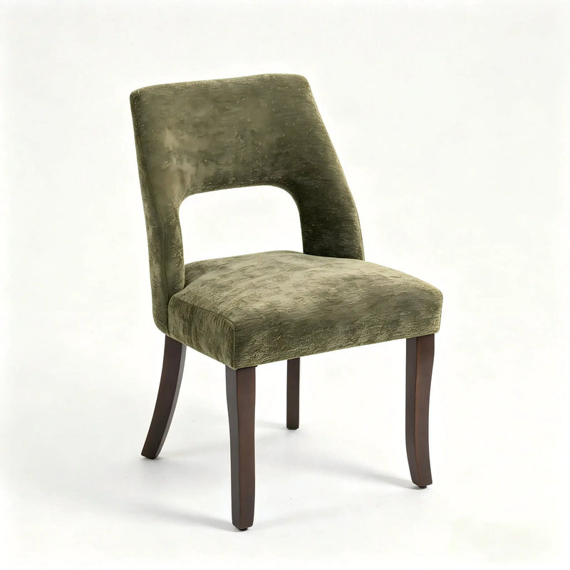 Upholstered Dining Chair With Curved Legs (Set of 2) - Green by Unique Piece Furniture