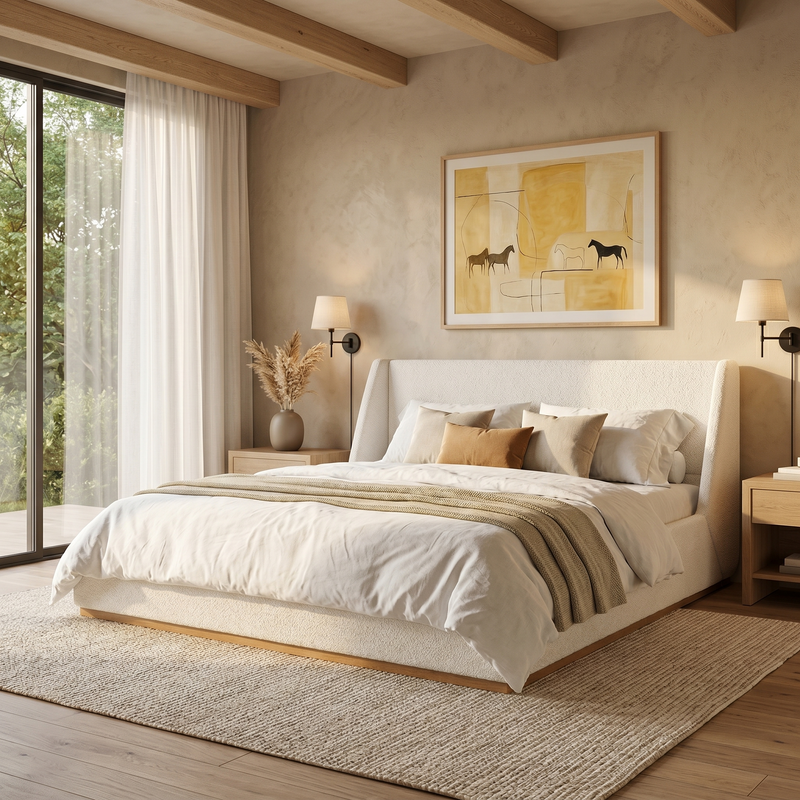 Luxury Upholstered Bed with Wings by HouseOfZazla