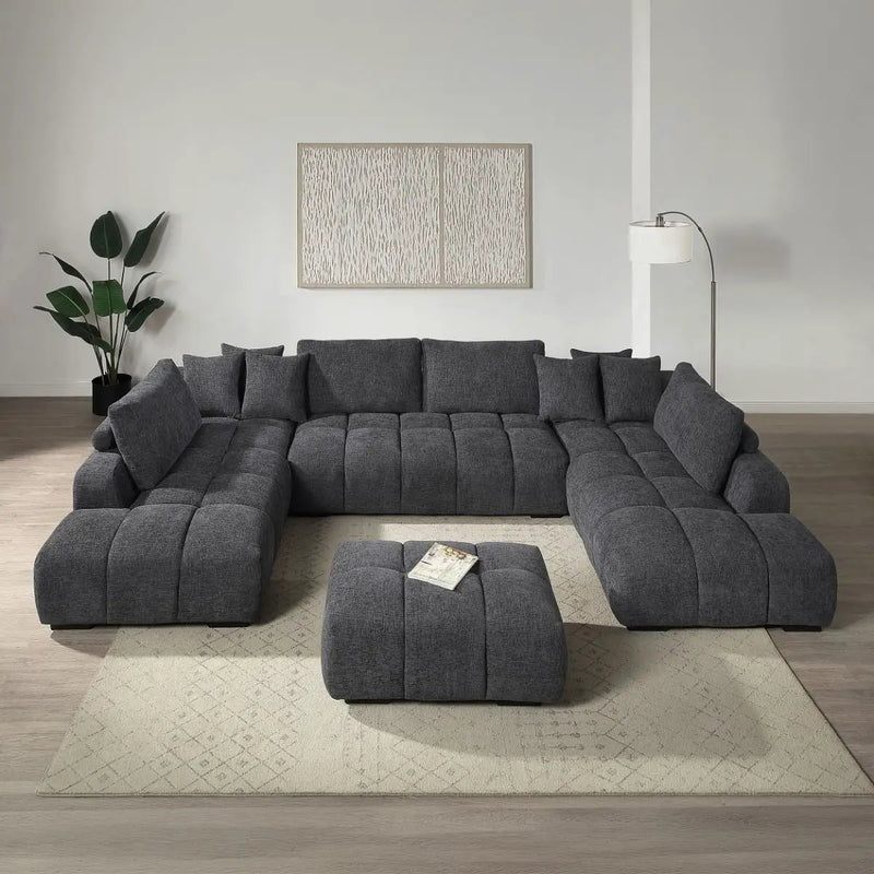 Chosen - Ottoman - Gray Chenille by Unique Piece Furniture