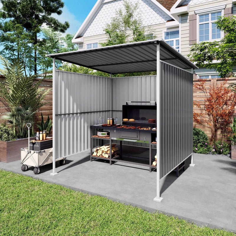 Outdoor Pergola, Bike Storage Shed, Grill Gazebo For Patio - Gray by HouseOfZazla