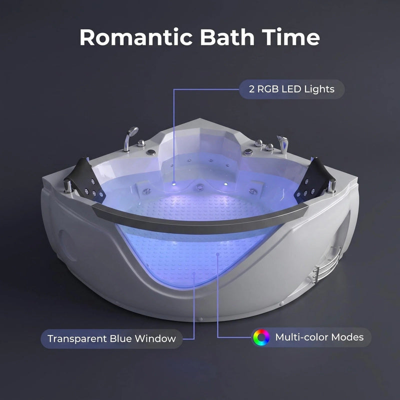 59" Light Luxury Double Corner Whirlpool Bathtub by HouseOfZazla