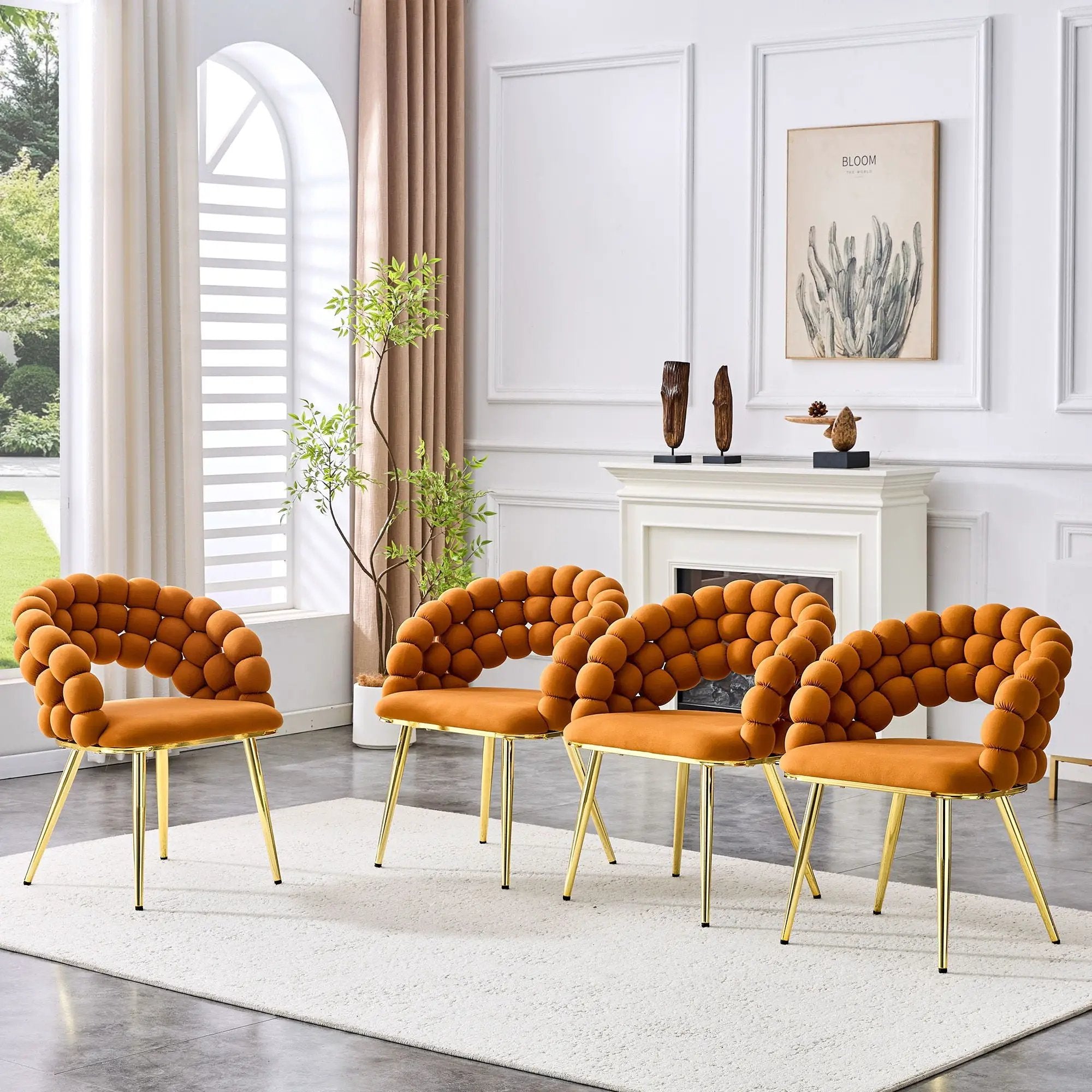 Puffy Bubble, Ball Chain Chairs For Dining Room (Set of 2) by Unique Piece Furniture