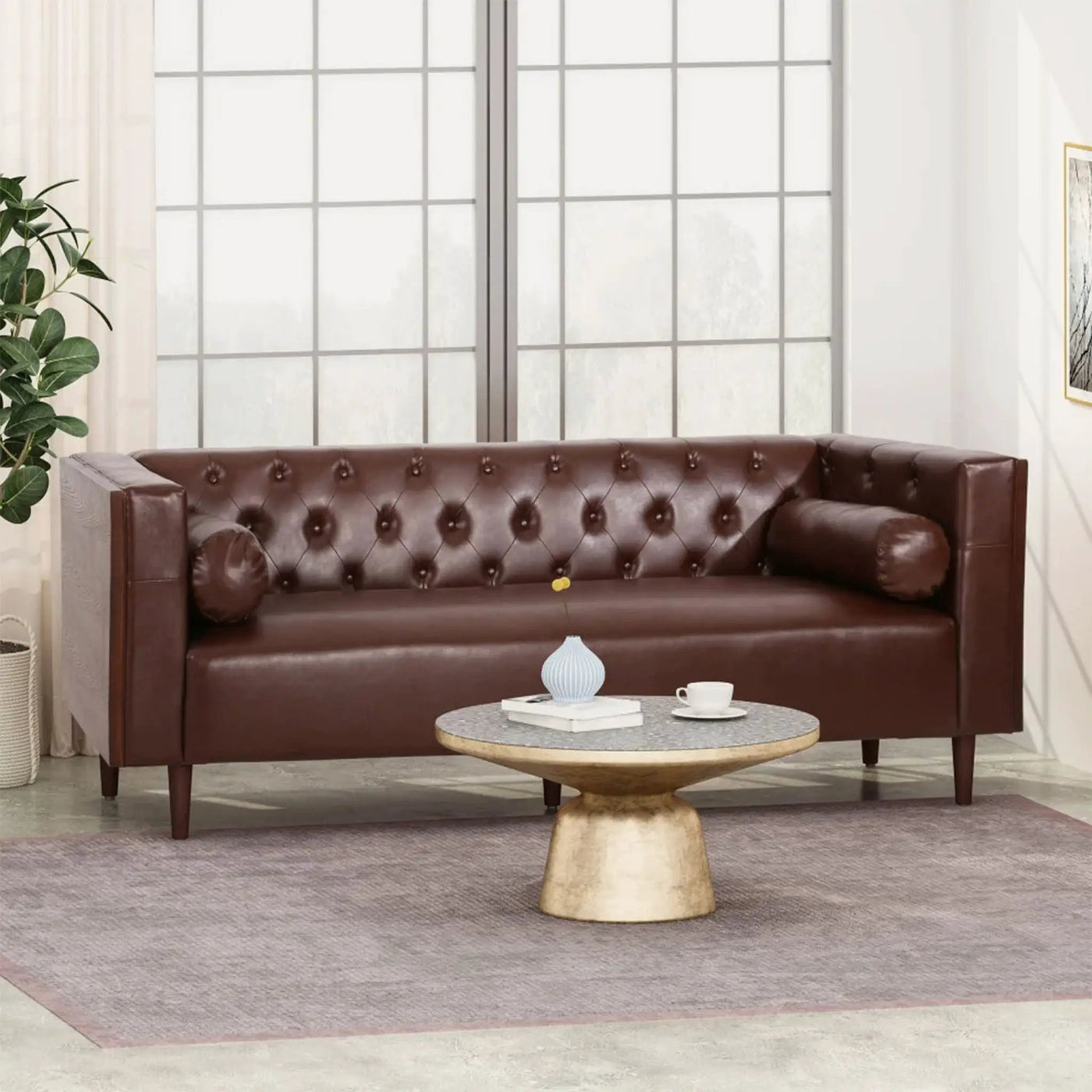Contemporary 3 Seater Sofa With Tufted Design by HouseOfZazla