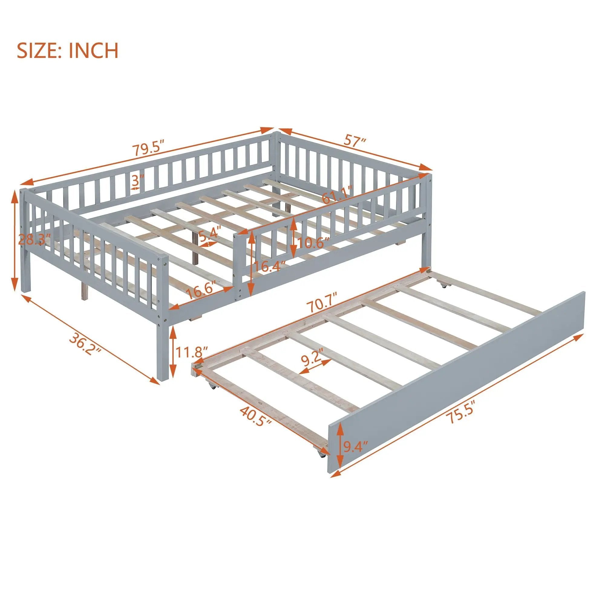 Multi Functional Wooden Daybed Bed by Unique Piece Furniture